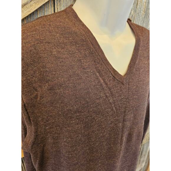 Jos A bank XL brown sleevless 100% merino wool vest Warm winter proffesional ^ - Picture 2 of 7